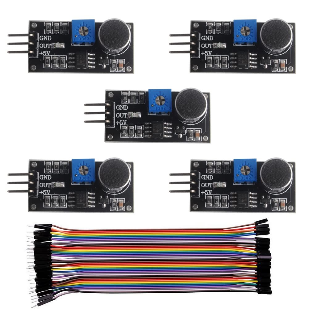 5 PCS LM393 Sound Sensor Module High Sensitivity Microphone Sound Detection