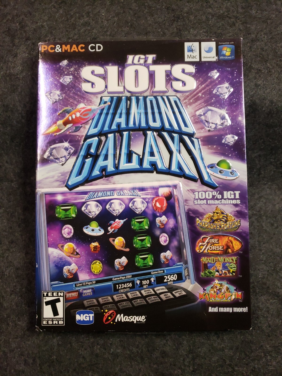 IGT Slots Diamond Galaxy Casino Slot Machine CD ROM Game Pre-owned..... (CAB1S1)