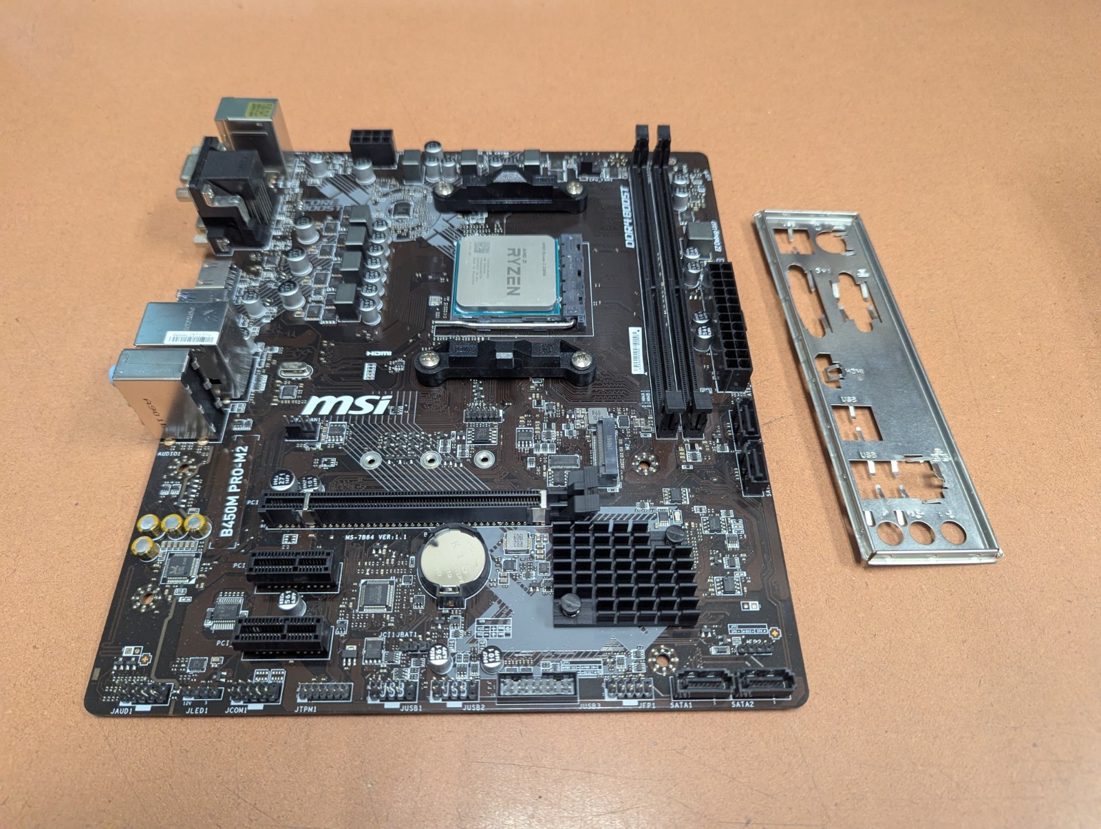 MSI B450M Pro-M2 AM4 DDR4 Motherboard with AMD Ryzen 3 2200G Used