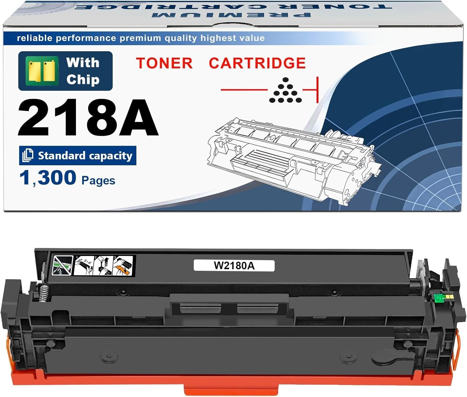 218A Black Toner Cartridges (with Chip) Compatible Replacement for 218A W2180...