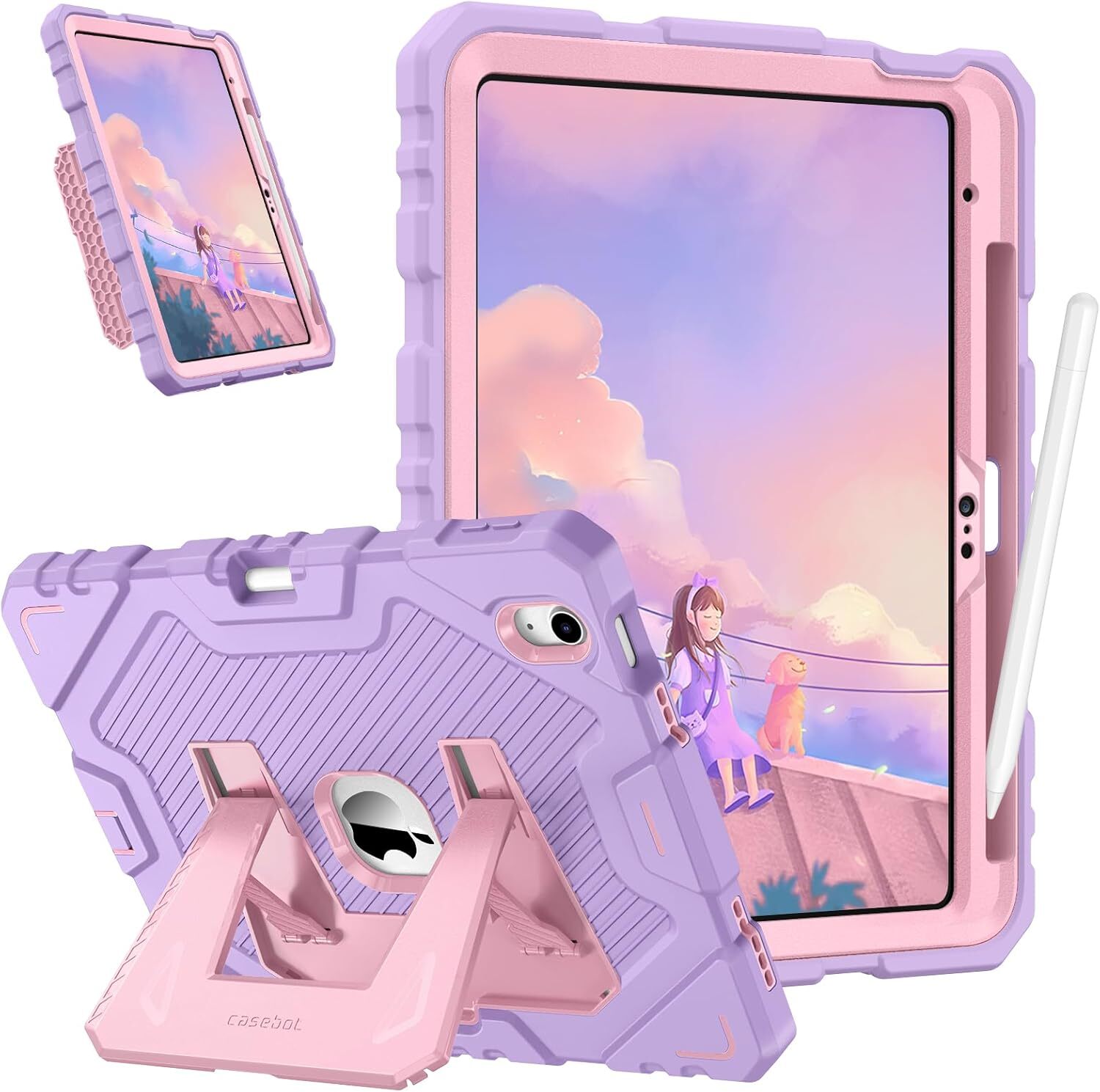 Kids Friendly Case for iPad A16 11th Gen/iPad 10th Gen Heavy Duty Kickstand Case