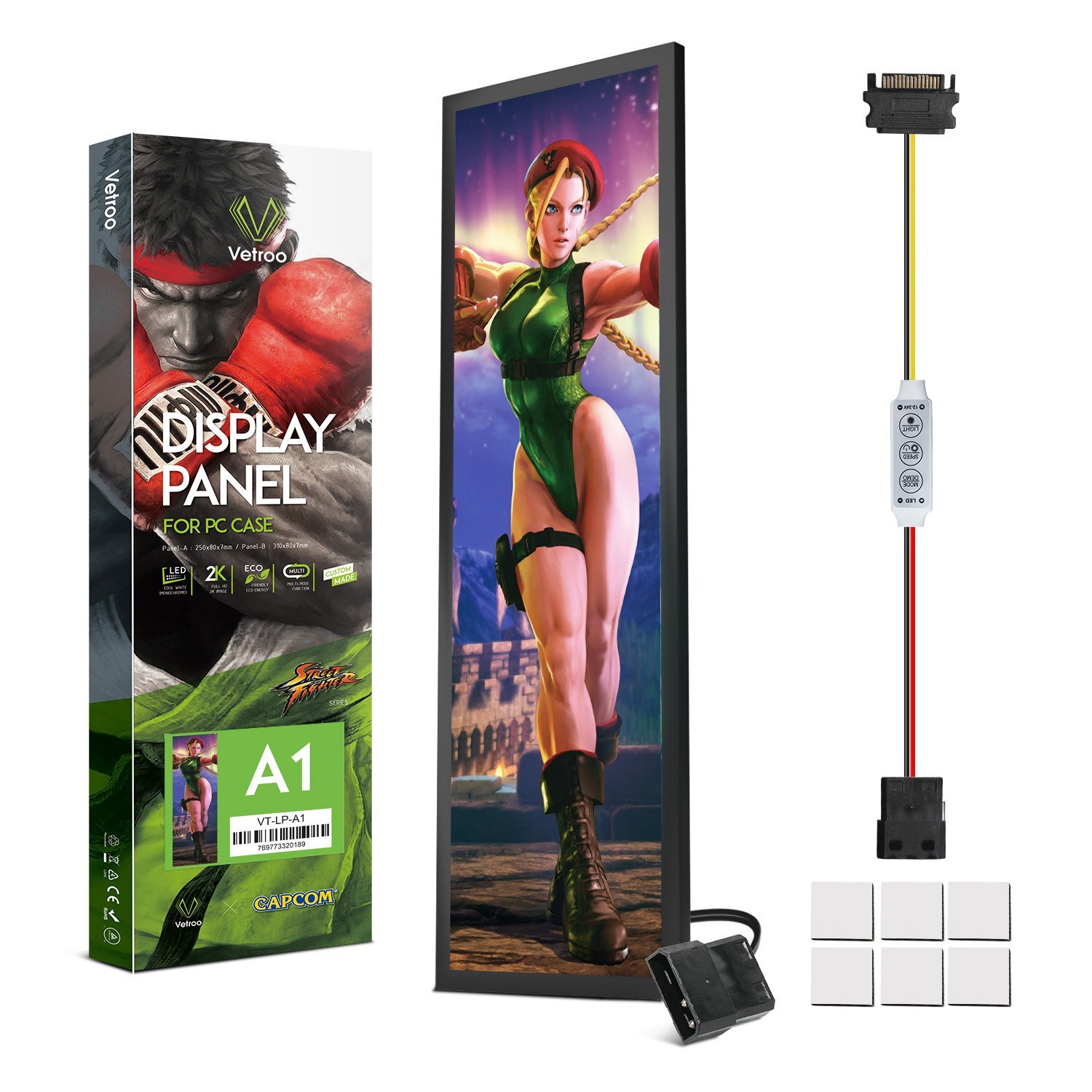 Vetroo Computer PC Case Decor LED Vertical Board Full HD 2K Multi-Mode Function