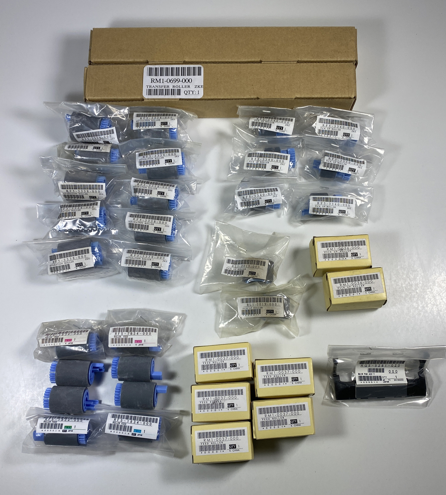 HP Laser Printer repair parts Feed Pickup Transfer rollers 35 pieces-New 
