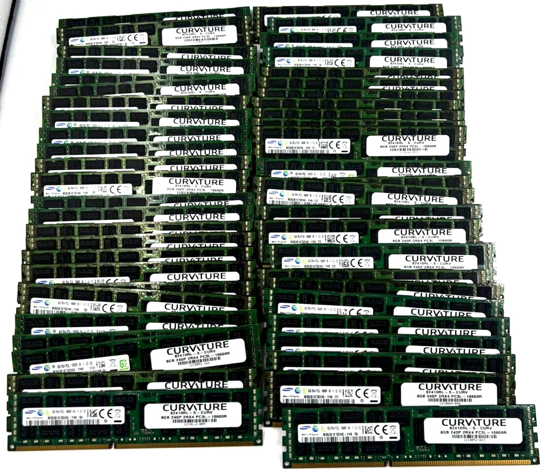 LOT OF 50: SAMSUNG 8GB 2Rx4 PC3L 10600R Server RAM Memory
