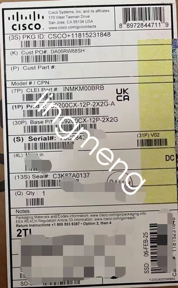 1PCS Cisco Gigabit enterprise network switch C9200CX-12P-2X2G-A via FedEx or DHL