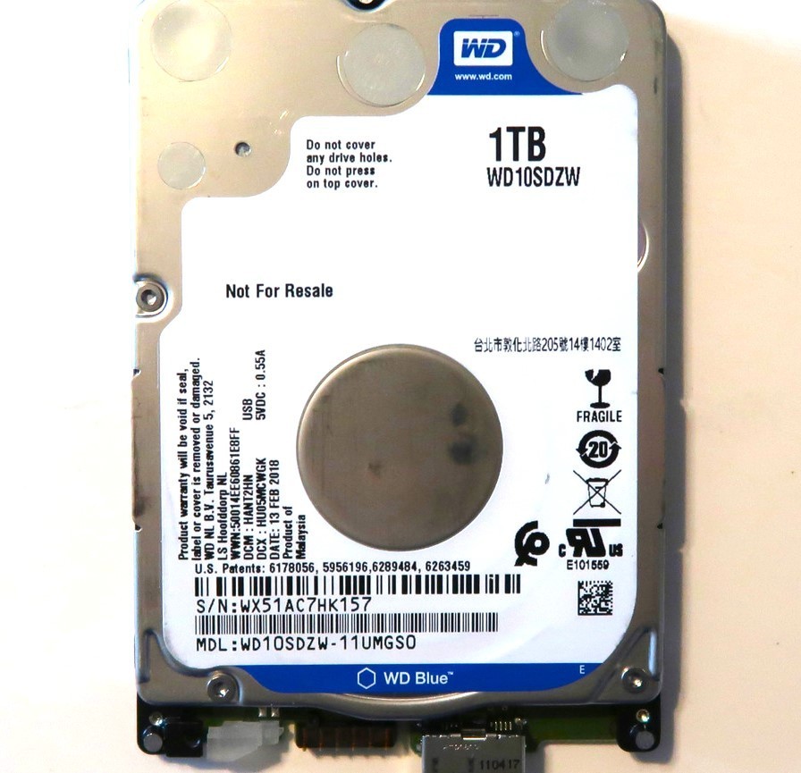 Western Digital WD10SDZW-11UMGS0 DCM:HANT2HN Malaysia (WX51) 1.0TB USB FEB/2018