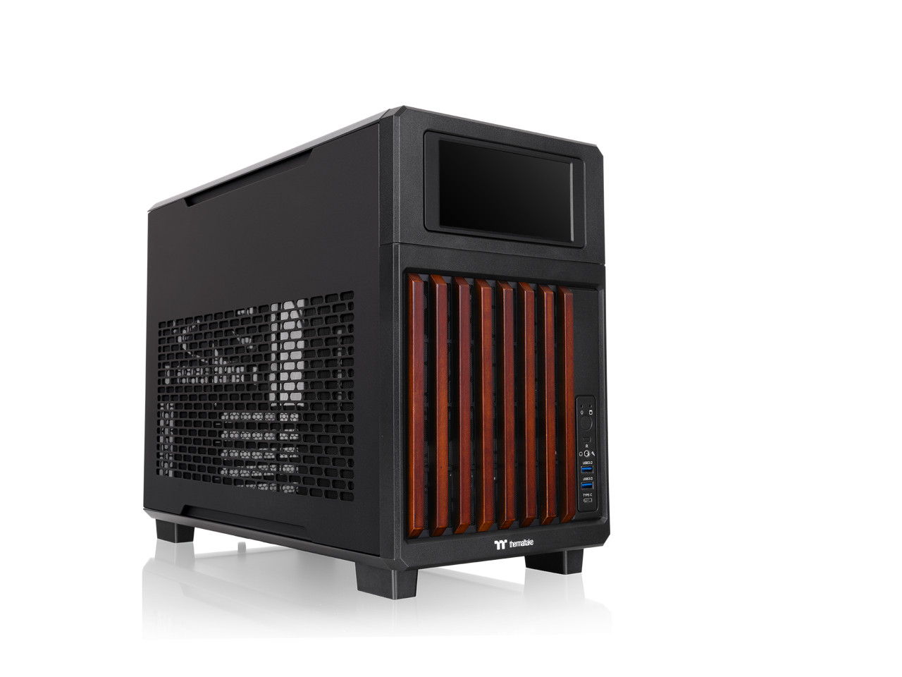 Thermaltake TR200 WS; Preinstalled 6.0 Inch LCD Screen; Micro Chassis; Wood Fron