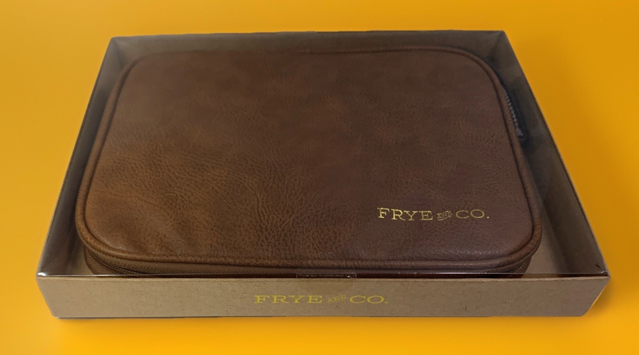 NEW Frye and Co. Vintage Cognac Vegan Leather Tech Storage Case By Frye
