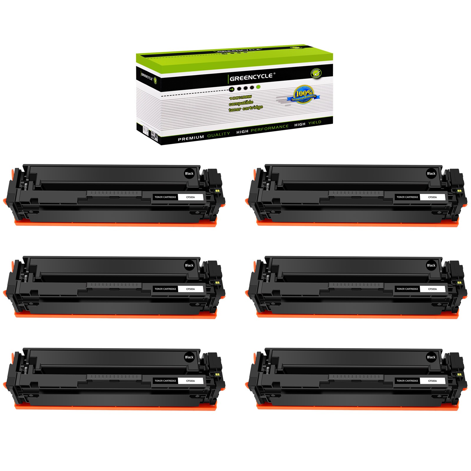 6PK BK CF500A 202A Toner Fit for HP Color LaserJet Pro M280nw M281fdn M281dw MFP