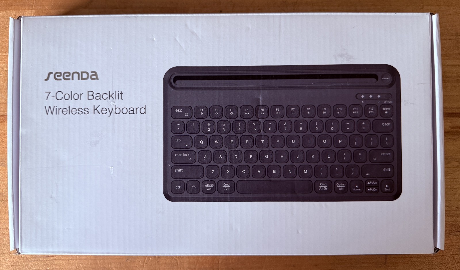 Seenda Bluetooth wireless keyboard 7 Color Backlit, open box