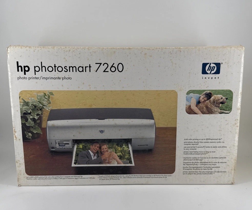 HP Photosmart 7260 Digital Inkjet SD Card Printer 4800 DPI NEW SEALED