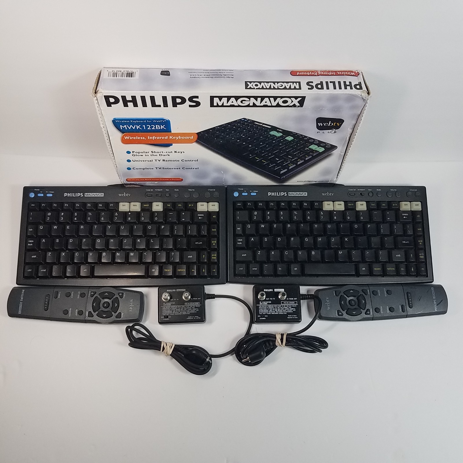 Lot of 2 MWK122BK Wireless WebTV Keyboards and Remotes Accessories For WebTV