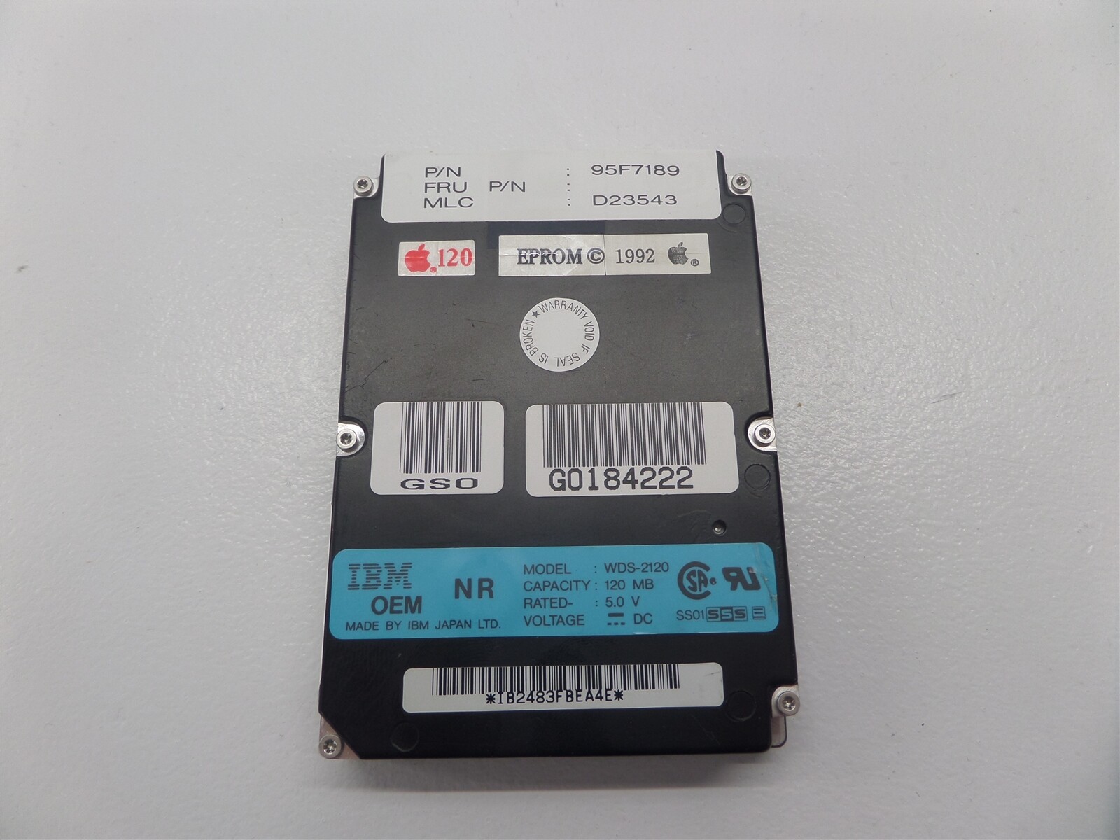 Vintage Apple IBM WDS-2120 120MB 2.5" Hard Drive