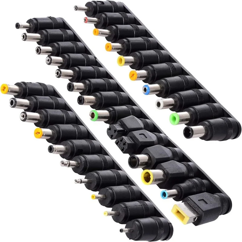 34pcs Universal Laptop Notebook Input DC Plug Set Jack Tips for and Mo