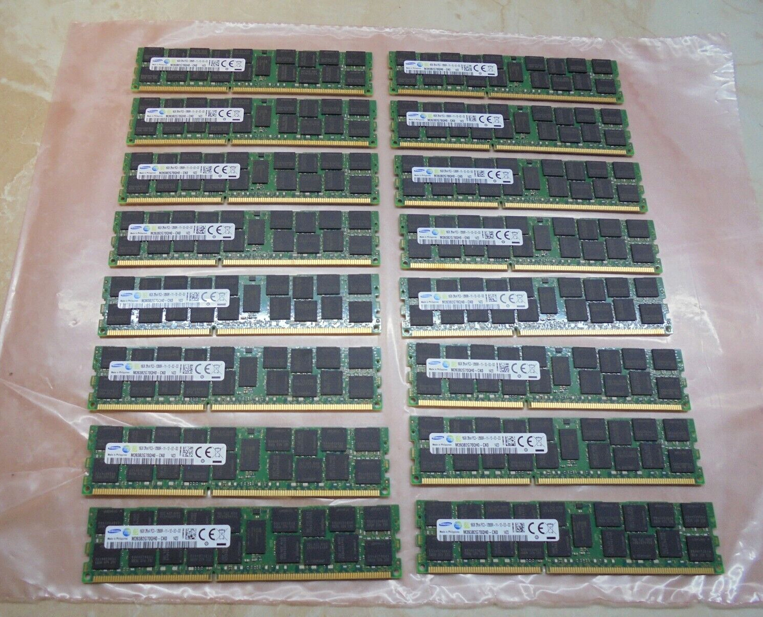 16x16GB (256GB) Samsung M393B2G70QH0-CK0 16GB 2Rx4 PC3-12800R Server Memory RAM