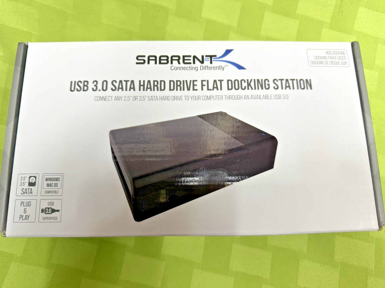 Sabrent USB 3.0 To SATA External Hard Drive Lay-Flat Docking Station EC-DFLT NEW