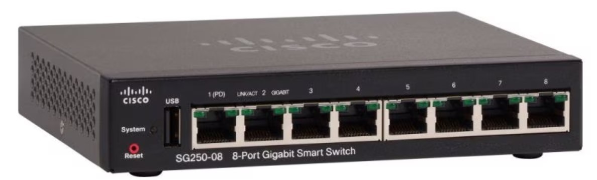 Cisco SG250-08HP 8-Port Gigabit PoE Smart Switch
