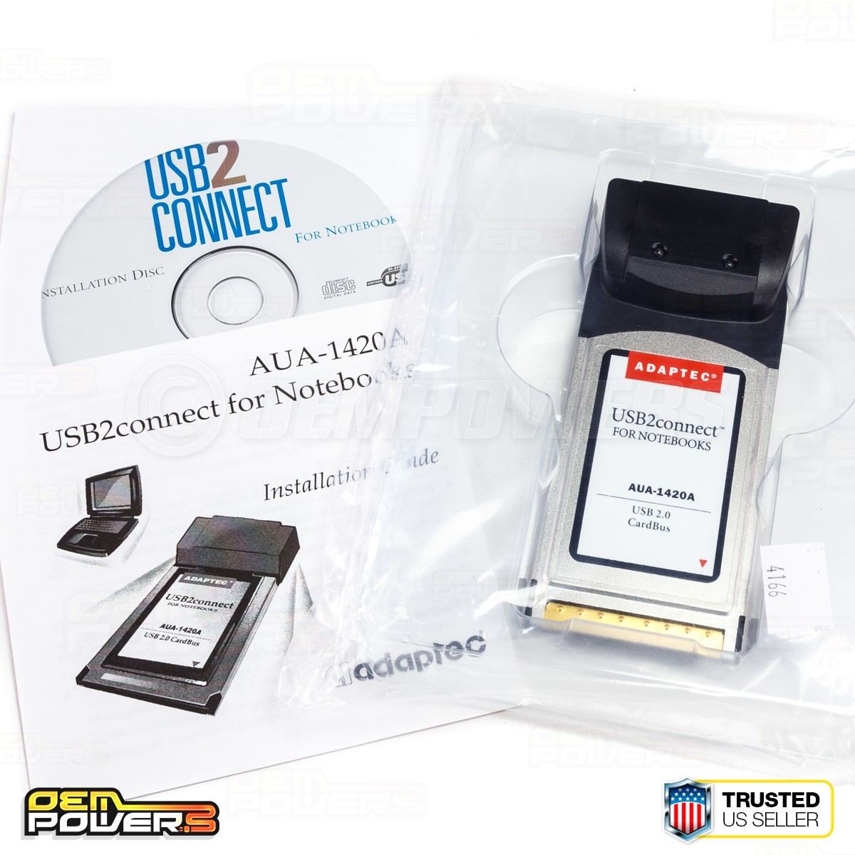 Adaptec AUA-1420 2-Port USB 2.0 CardBus Adapter Laptop Notebook PC Card NEW
