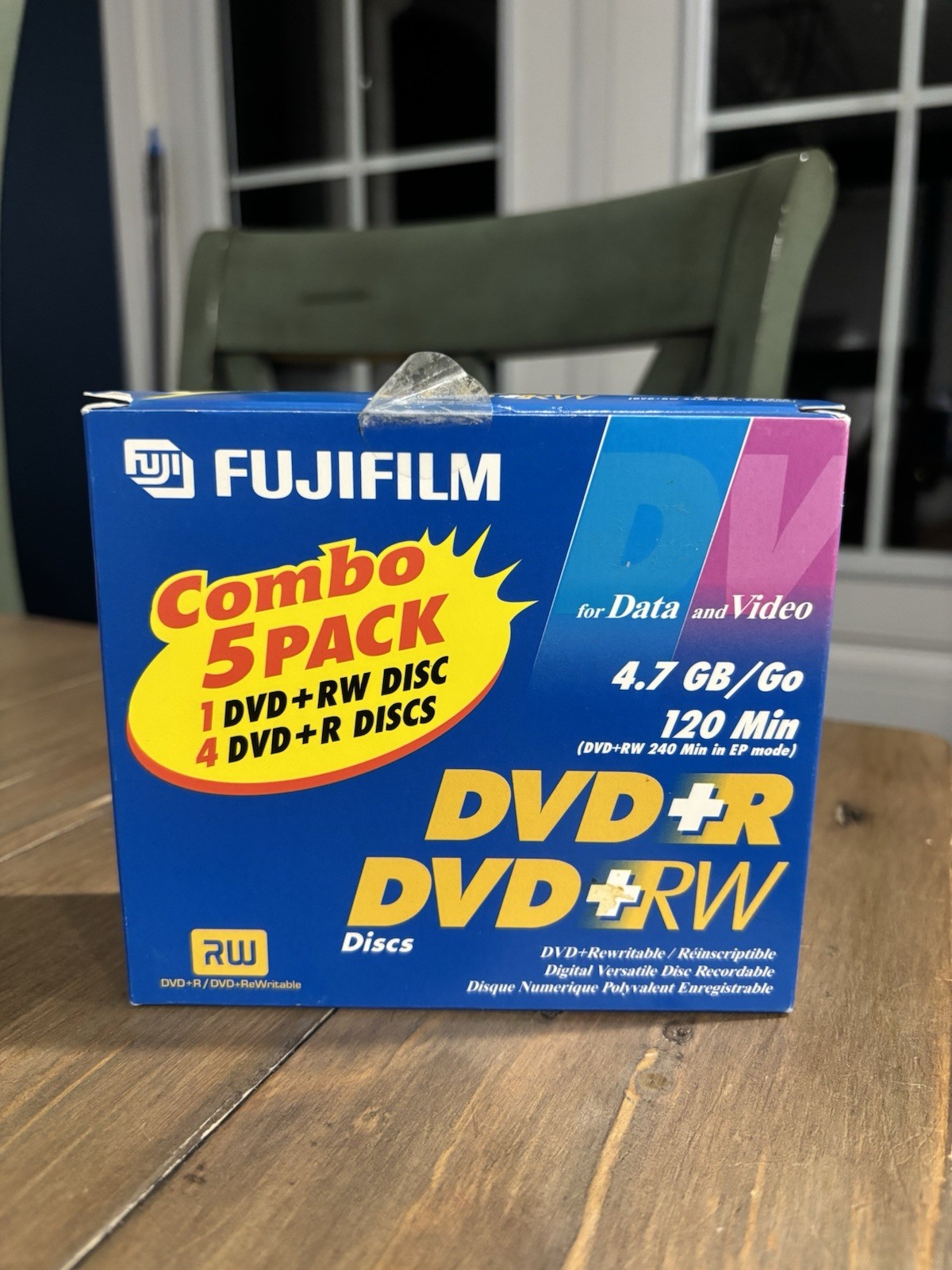 Fujifilm Combo 5 Pack DVD+RW and DVD+R Discs For Data & Video 4.7 GB Rewritable