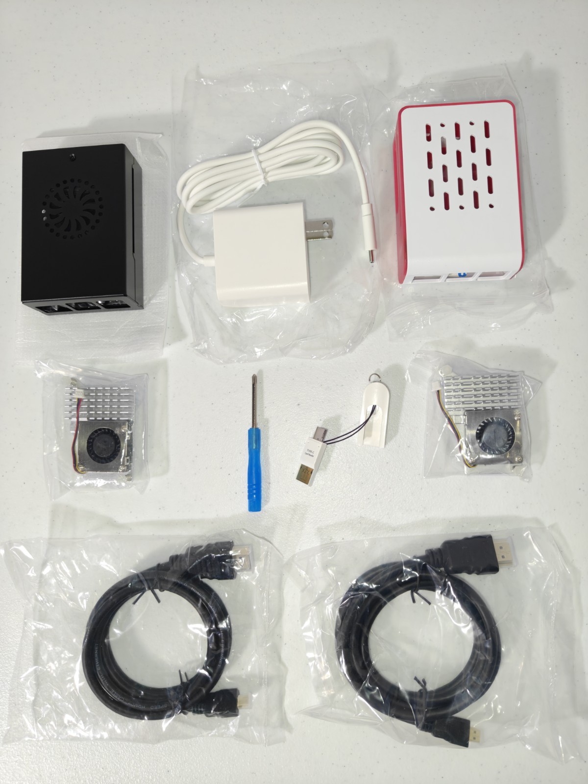 Raspberry Pi 5 Combo Kit Set (FREE EXTRA CASE) Metal Case Pi5 Power HDMI cables