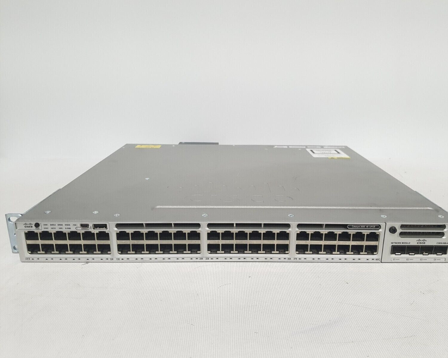 Cisco Catalyst WS-C3850-48U-L 48 Port-Switch With C3850-NM-4-10G Singel Pwr sply