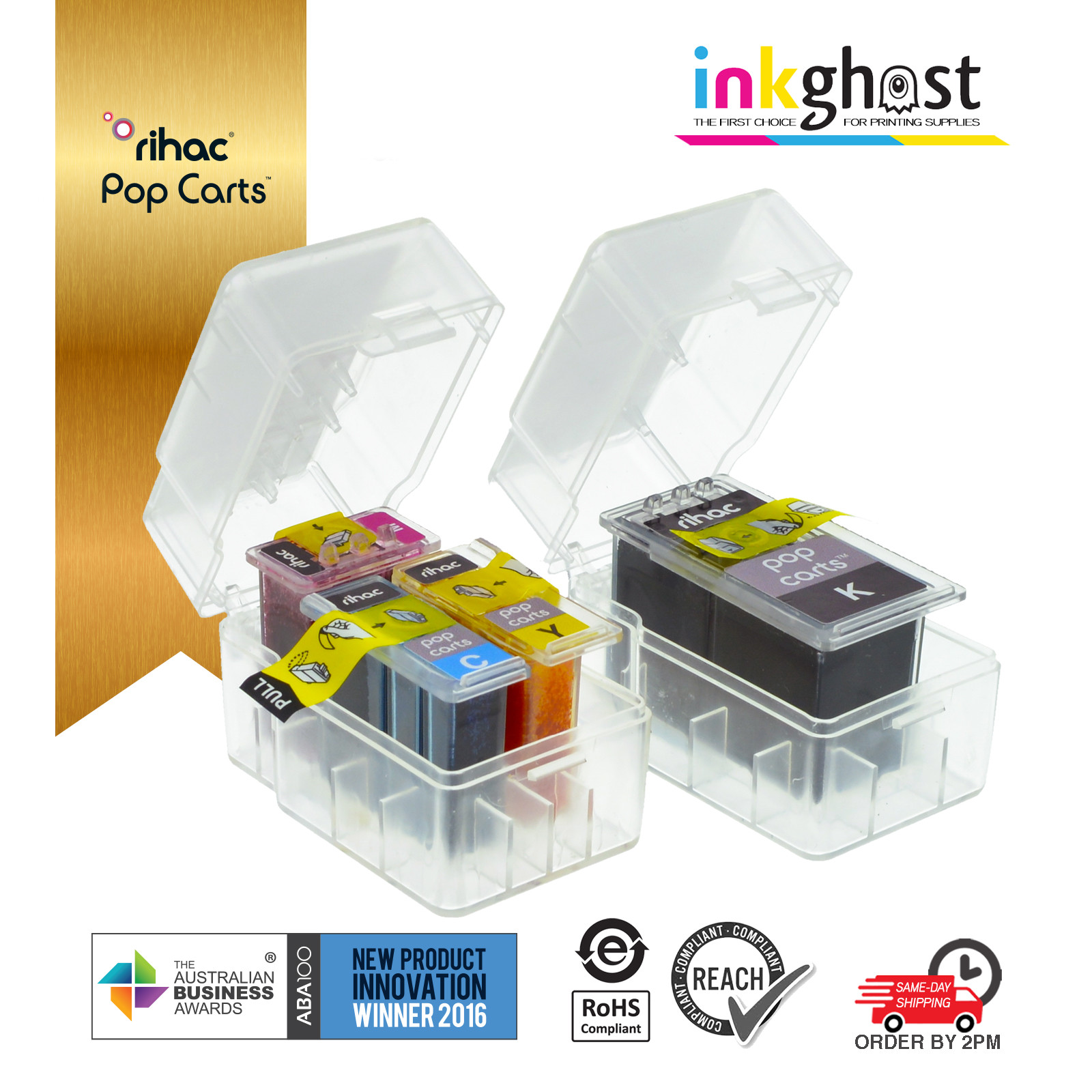 Rihac Pop Carts - for Canon PG645 CL-646 Ink Cartridge refill Set MX496 MG2460