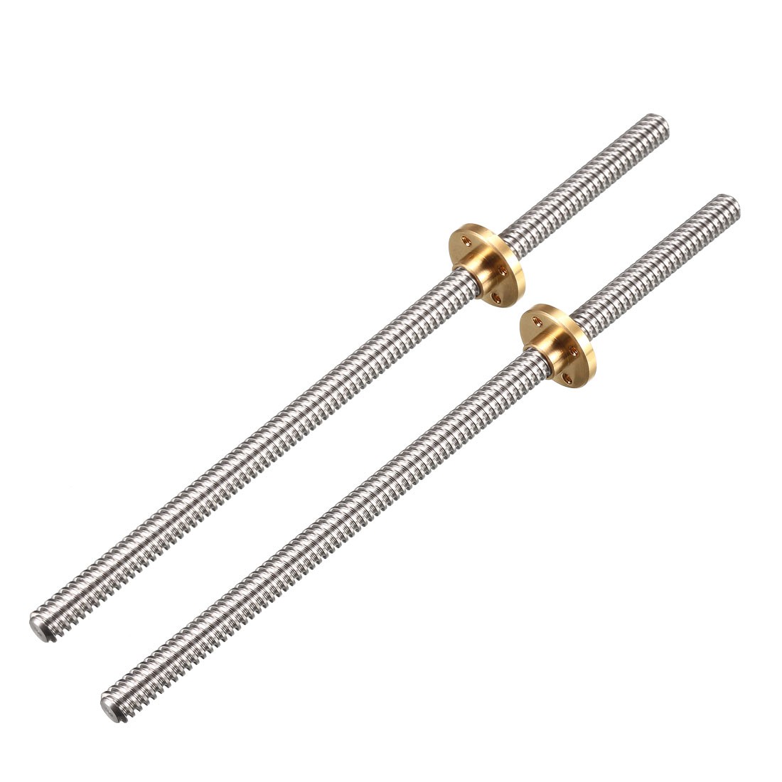 2PCS 200mm T8 Pitch 2mm Screw Rod with Copper Nut for 3D Printer