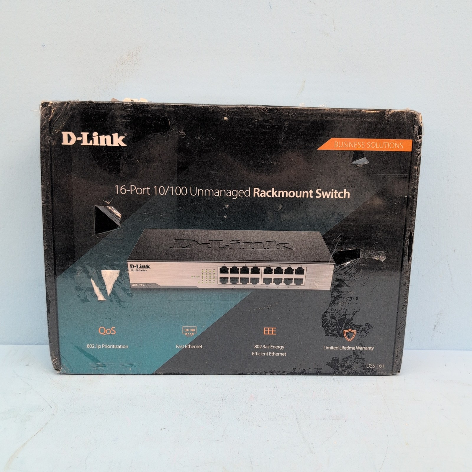 D-Link DSS-16+ 16-Port 10/100 Unmanaged Rack Mountable Switch Black Sealed