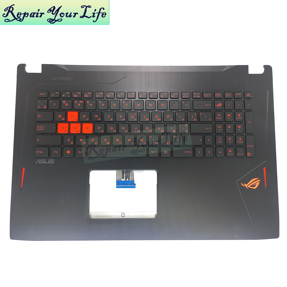 Ukrainian RU backlit keyboard palmrest Asus ROG Strix GL702 GL702VT GL702VM VMK