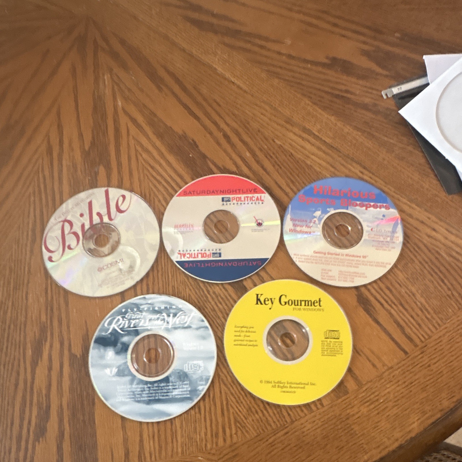 Lot of 5 CD-ROM Software Discs Key Gourmet Bible SNL Windows 95 English