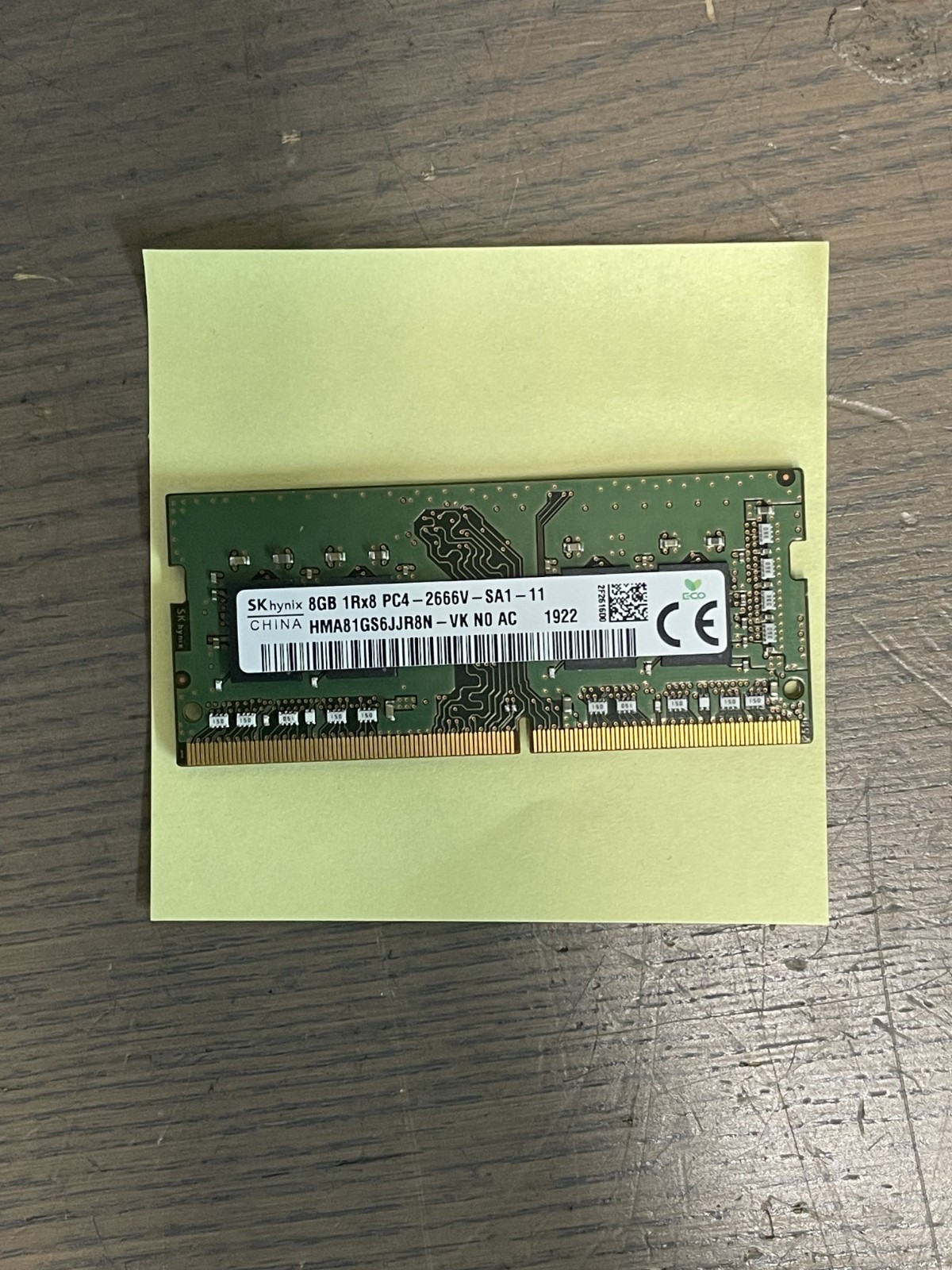 Hynix HMA81GS6JJR8N-VK 8GB PC4-21300 (DDR4-2666) SO-DIMM Memory Module