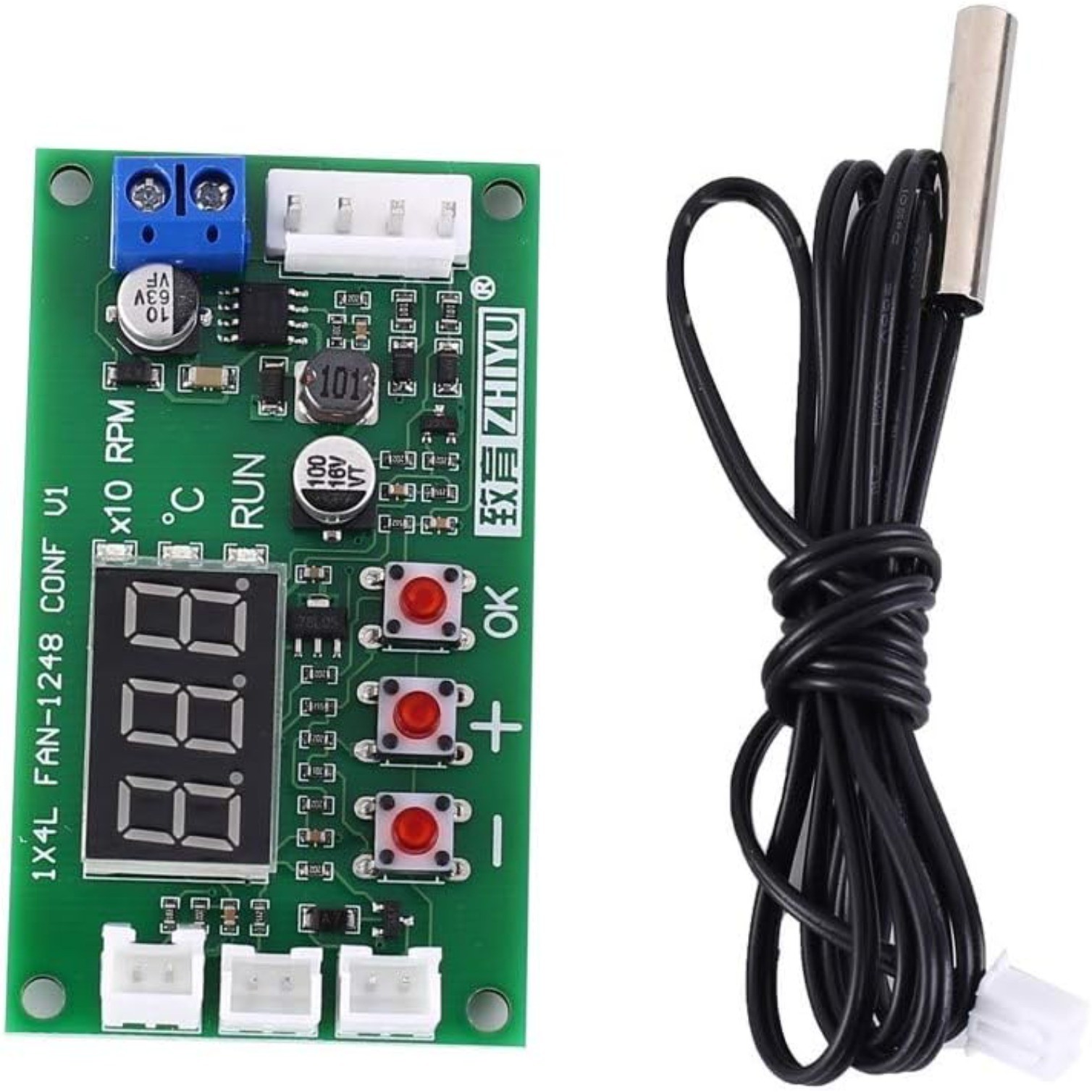 PWM Driver Module,DC 12V 24V 48V 4-Wire Fan Temperature Controller for PC Fan