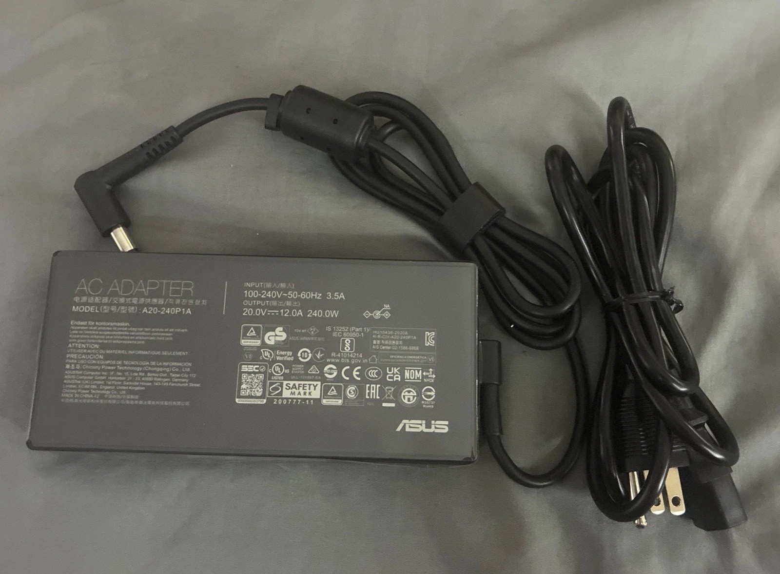 Genuine ASUS A20-240P1A 240W AC Adapter 20V 12A OEM Power Supply TESTED