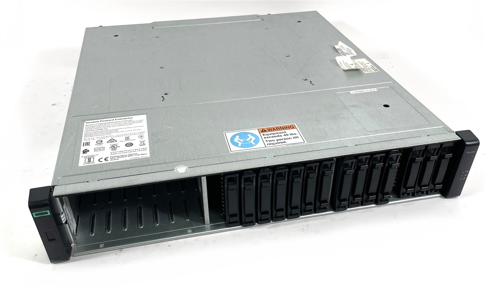 HPE FCLSE-0801 K2R84A SAN Array Chassis Enclosure 2x HPE MSA 2040 Controllers