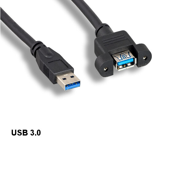 Kentek 1' Spuer Speed USB 3.0 A Panel-Mount Style Extension Cord 5Gbps Data Sync
