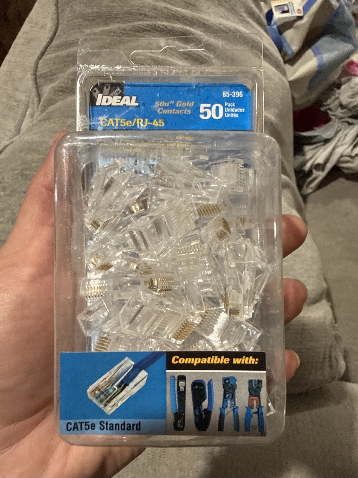 Ideal CAT5e RJ-45 Modular Plugs 50-Pack Gold Contacts For Data/Network