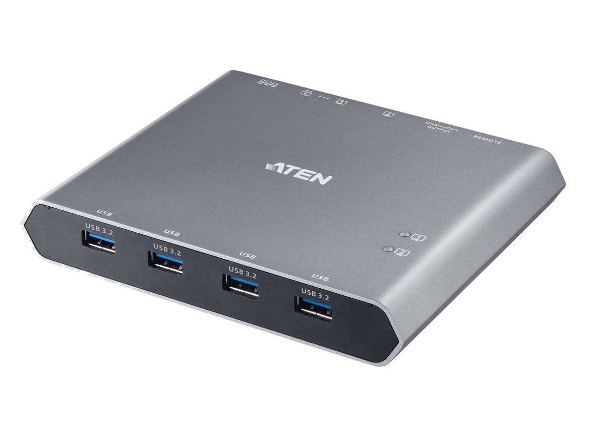 Aten US3311 2-Port 4K DisplayPort USB-C KVM Dock Switch