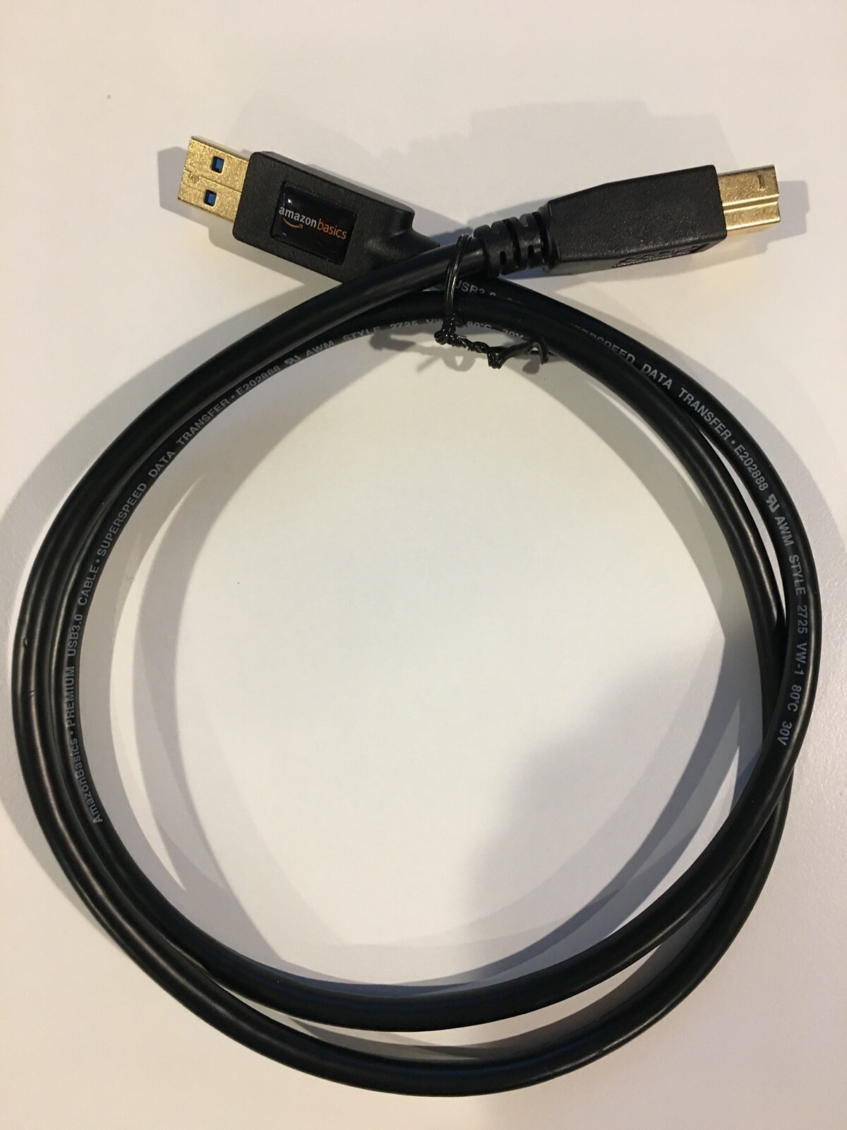 AmazonBasics USB 3.0 Cable A-Male to B-Male 3 Feet (0.9 Meters) up to 5 Gbit