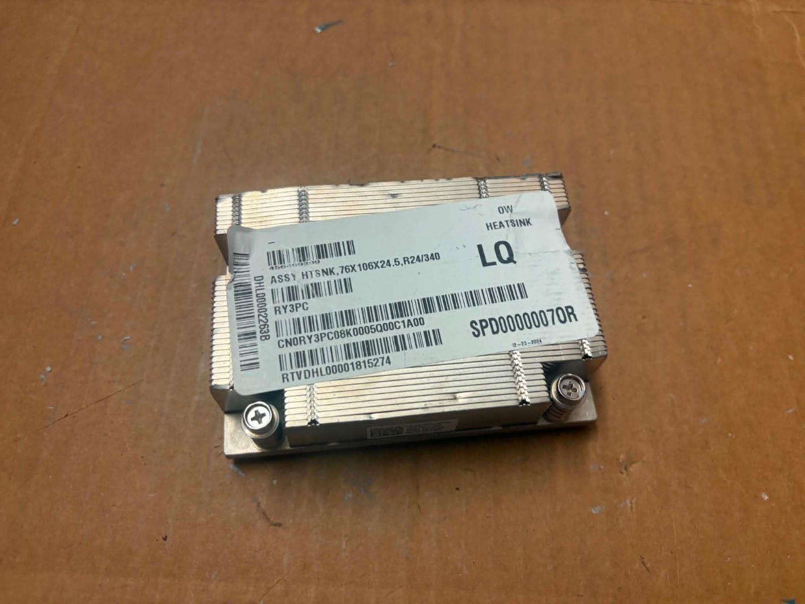 RY3PC 0RY3PC Dell PowerEdge R240 R340 R350 High Performance Heatsink