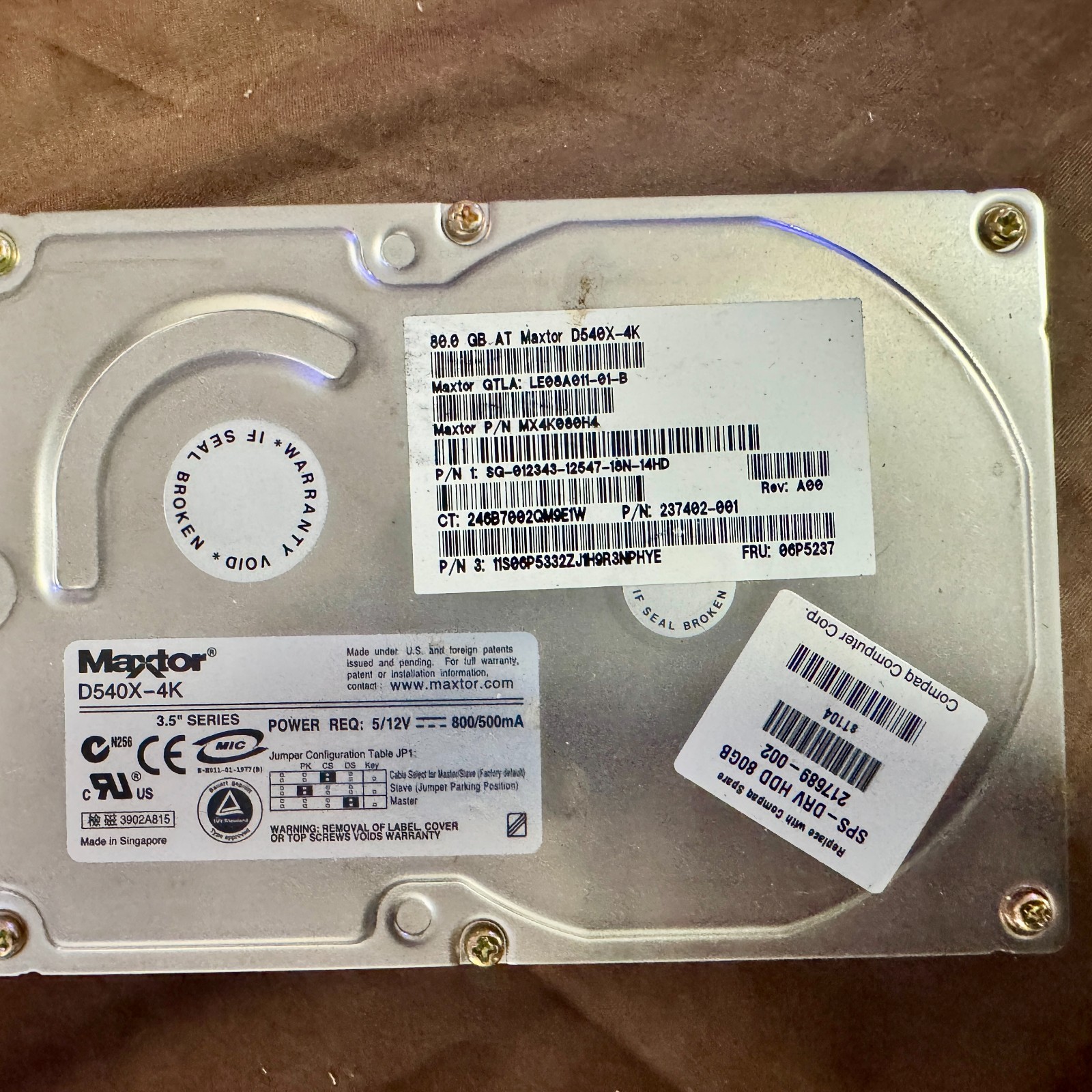 MAXTOR D540X-4K  IDE 20gb Untested