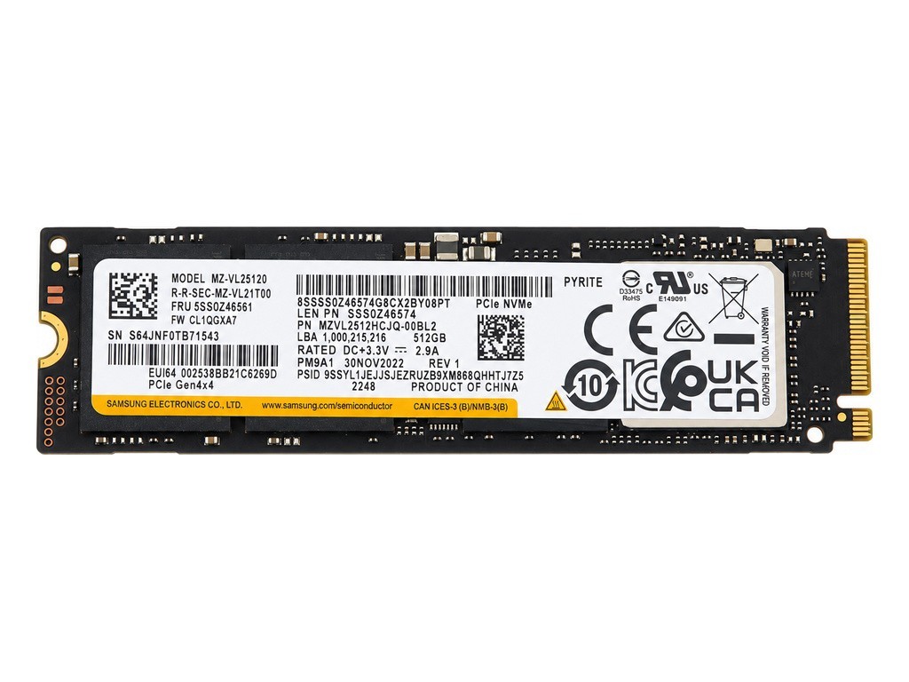 Samsung 512GB SSD PM9A1, 980 Pro OEM 6,900MB/s PCIe 4.0 Gen4x4 NVMe M.2✓WARRANTY