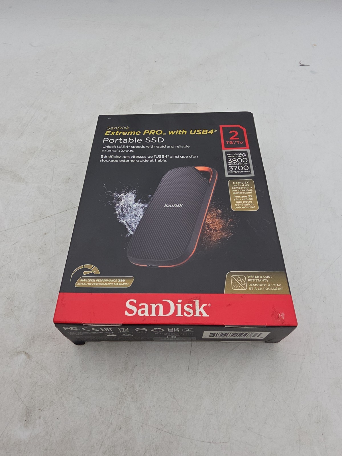 SanDisk E82 Extreme Pro Portable SSD USB4 2TB USB 3.2 Type-C SDSSDE82-2T00-G25