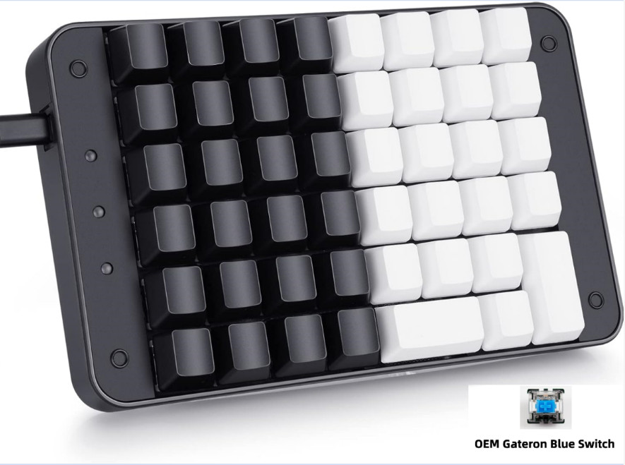Koolertron 46 Keys Mechanical Keyboard Programmable with OEM Gateron Blue Switch