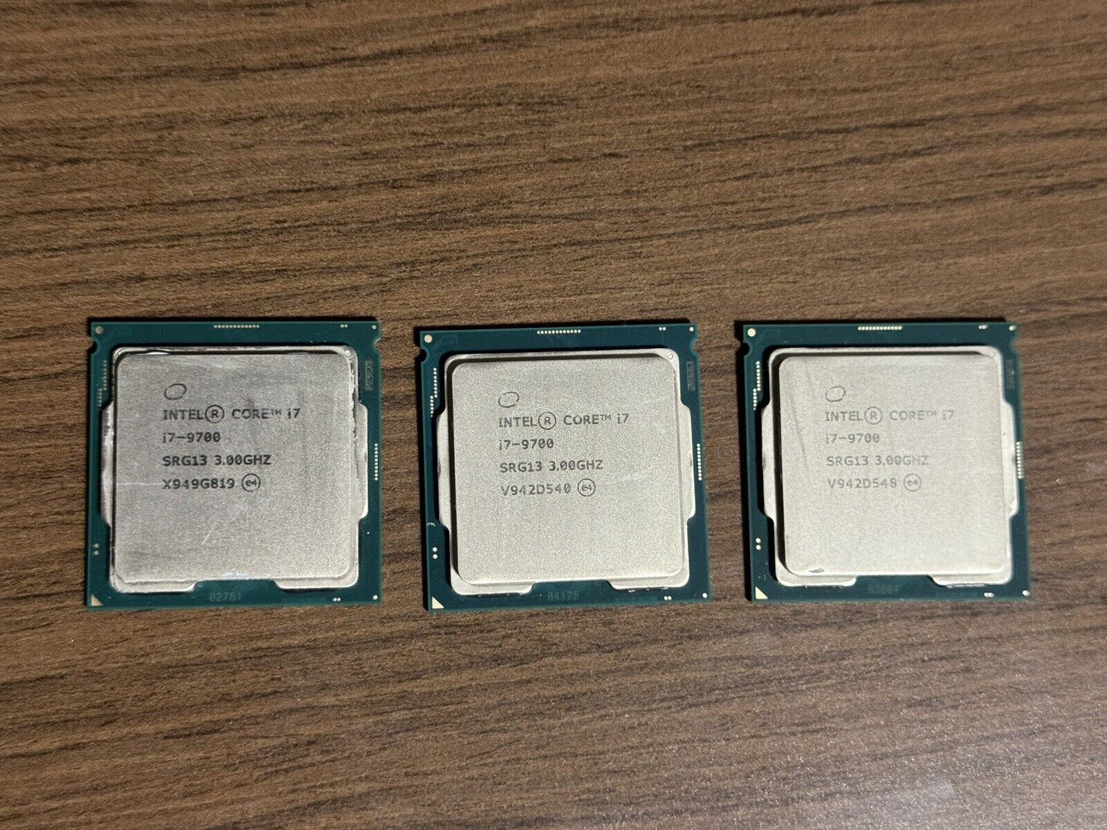 LOT OF 3 INTEL CORE i7-9700 SRG13 CPUS