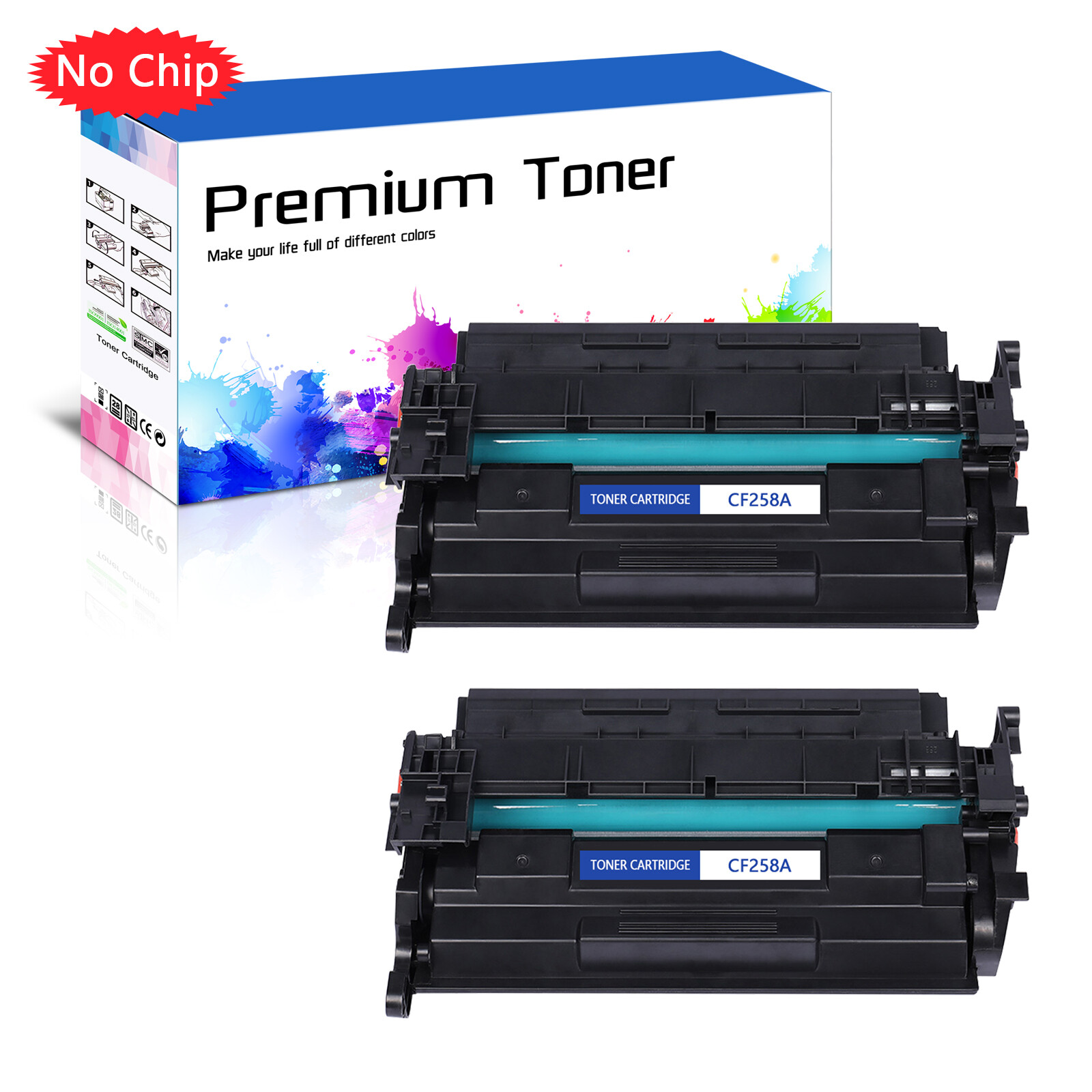 2PK CF258A 58A Toner for HP LaserJet Pro M404 M404n M404dn MFP M428fdw NEW CHIP