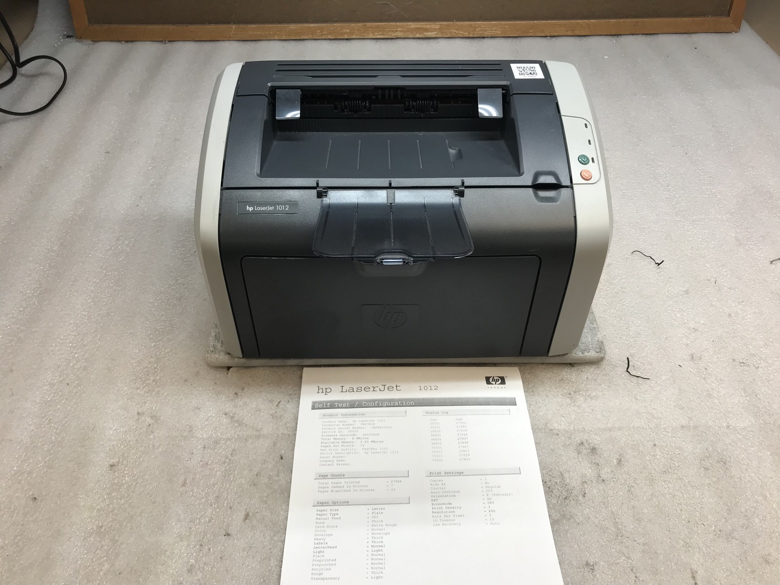 HP - Laserjet 1012 - Monochrome Laser Printer - 28K Pages - 8MB