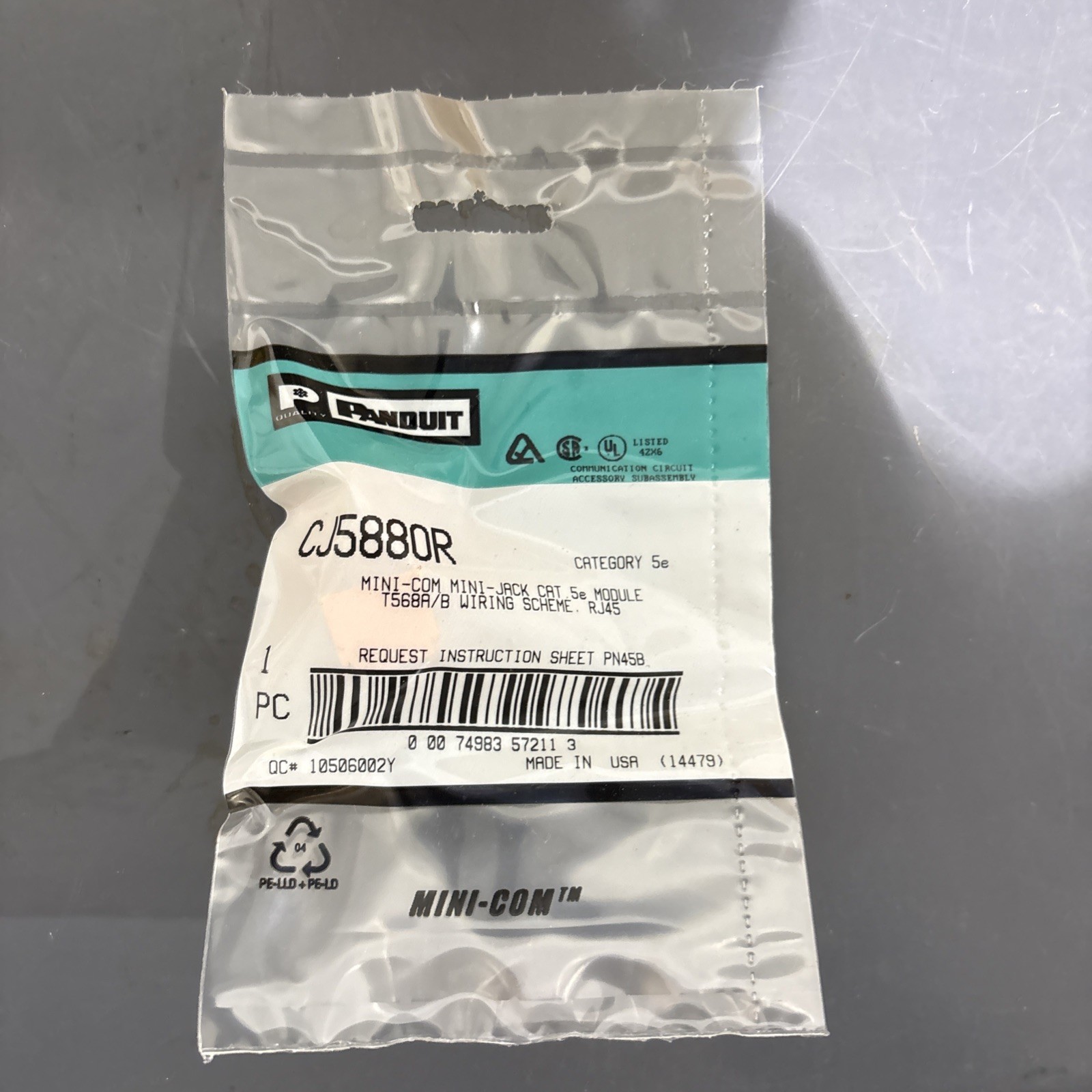 Panduit CJ5880R Mini-Jack Cat5E Modular Jack (42pcs)