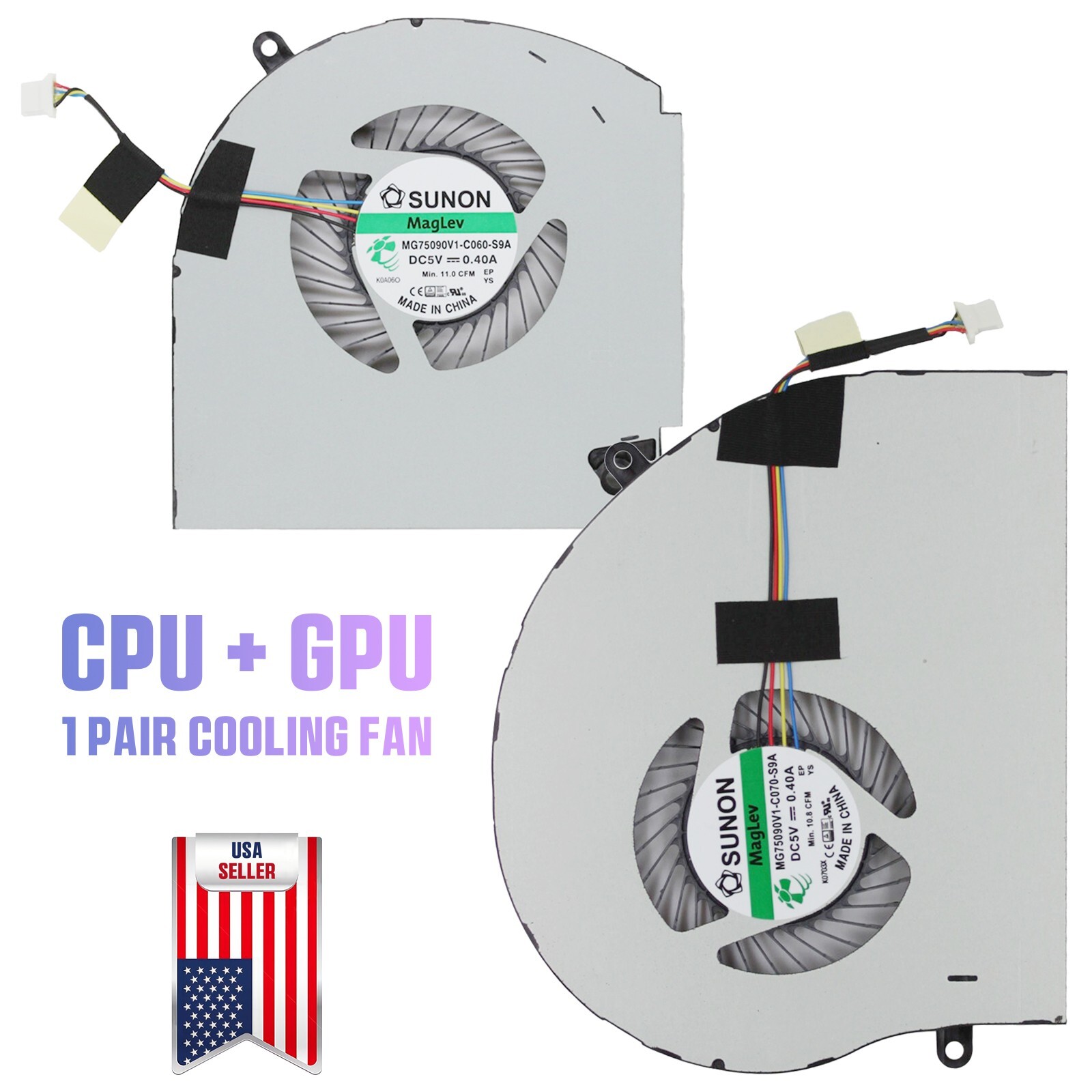 2PCS OEM CPU + GPU Cooling Fan For Dell Alienware 17 R4 R5 P31E ALW17C Laptop