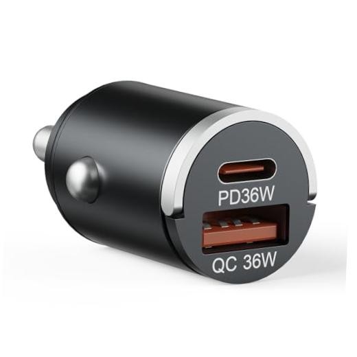 USB C Car Charger Fast Charging, 36W Dual Port Car Charger Adapter, PD 36W USB