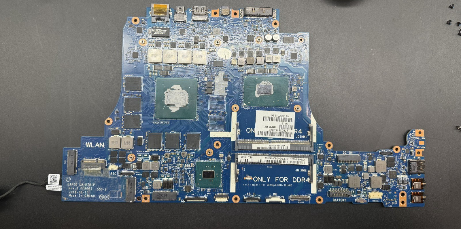 Alienware 17 R4 motherboard i7 GTX 1060 OC 6GB Parts Repair 0NMWGJ NMWGJ
